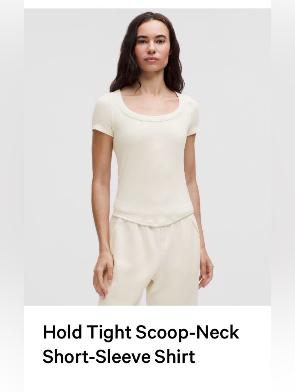 Lululemon Hold Tight Scoop-Neck Short-Sleeve Shirt - Cream